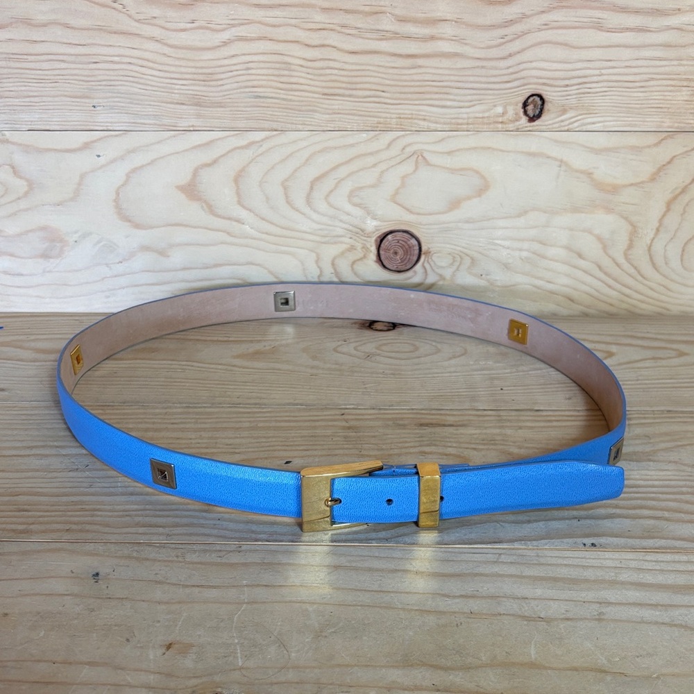 Carlisle vintage blue belt with‎ gold and silver accents